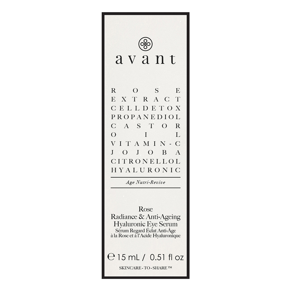 Avant Skincare Sérum Regard Éclat Anti-Âge à la Rose et à l'Acide Hyaluronique Contour du regard et des lèvres