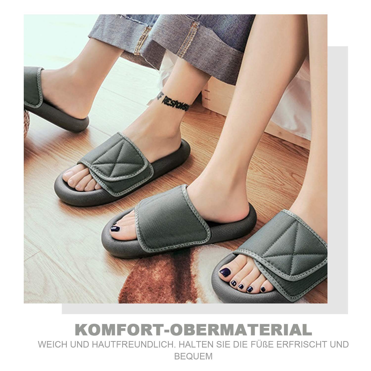 TOPMELON Klettschuhe Hausschuhe, Sandalen Badeschuh Anti-Rutsch