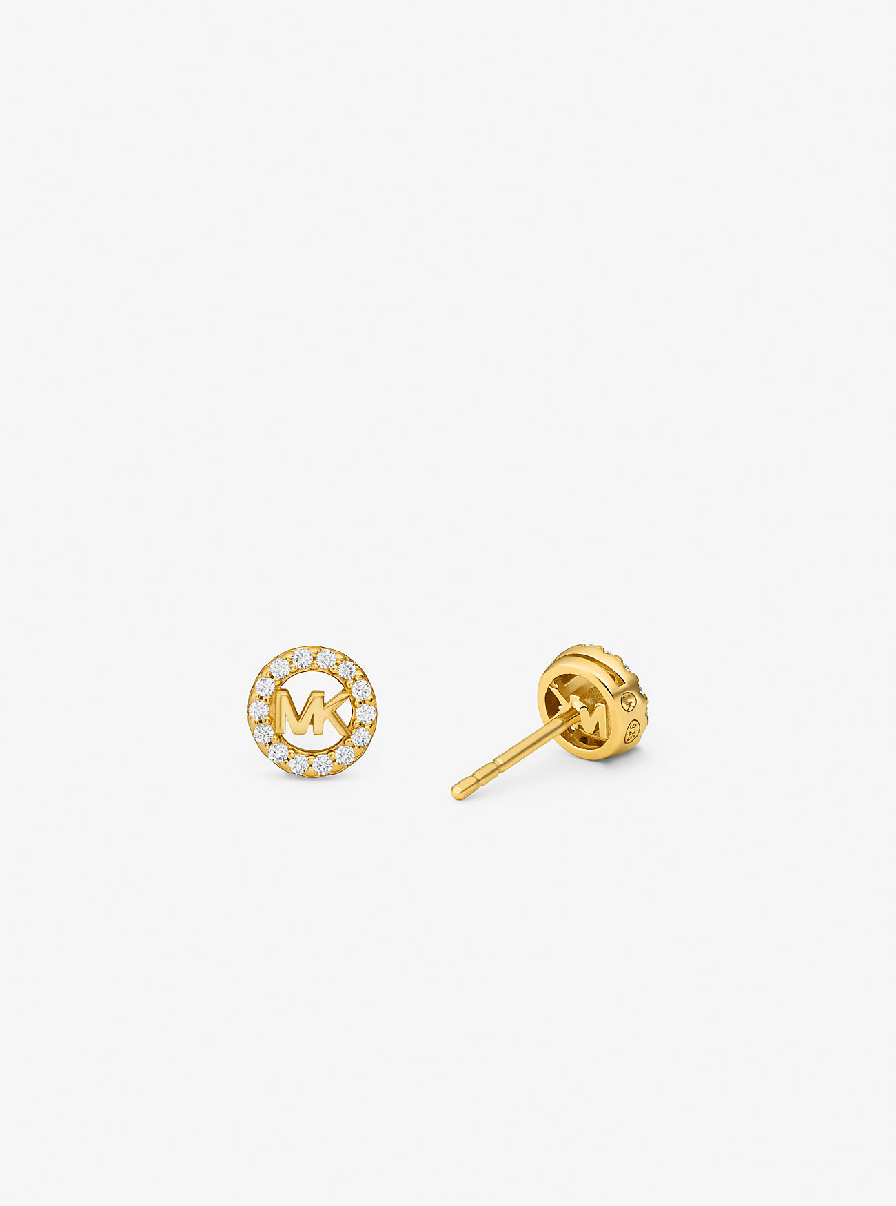 Orecchini a lobo Fulton con logo pavé placcati in metallo prezioso - ORO