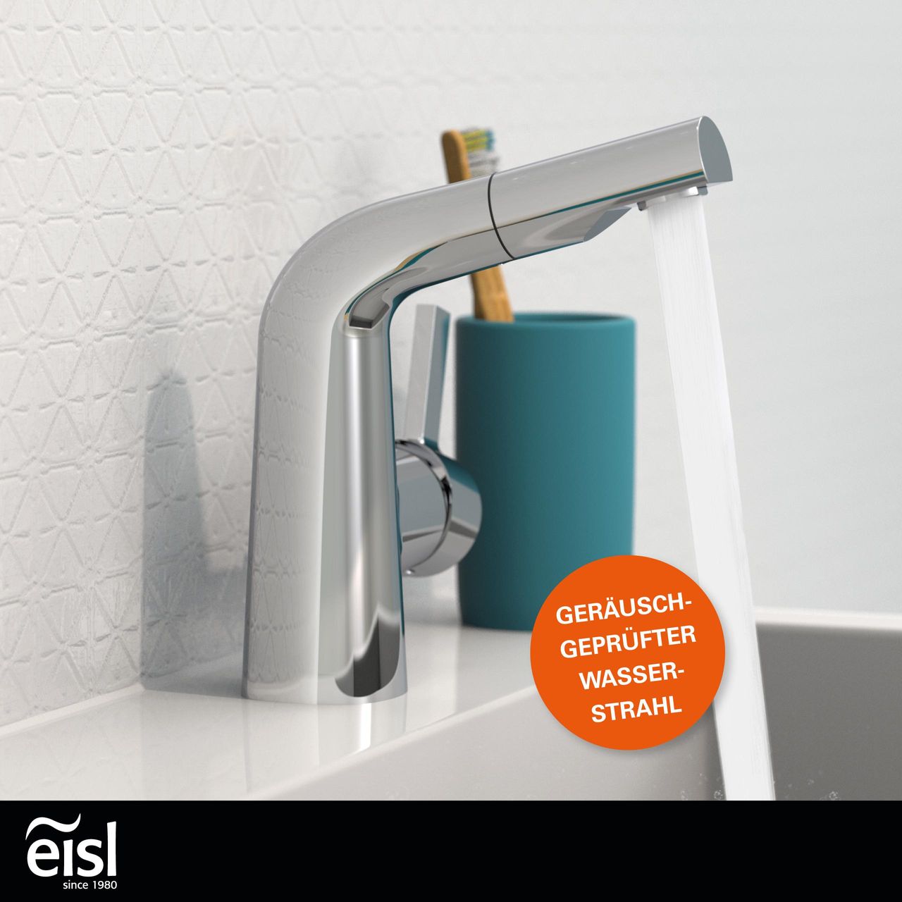 Eisl COOL Waschtischarmatur mit herausziehbarer Brause, Wasserhahn Bad ausziehbar, Mischbatterie Waschbecken