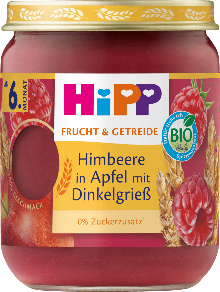 Frucht & Getreide Himbeere in Apfel mit Dinkelgrieß ab dem 6. Monat, 160 g