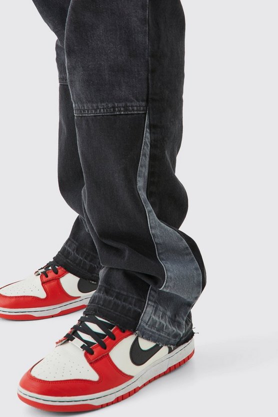 Plus Slim-Fit Schlagjeans mit Kontrast-Detail