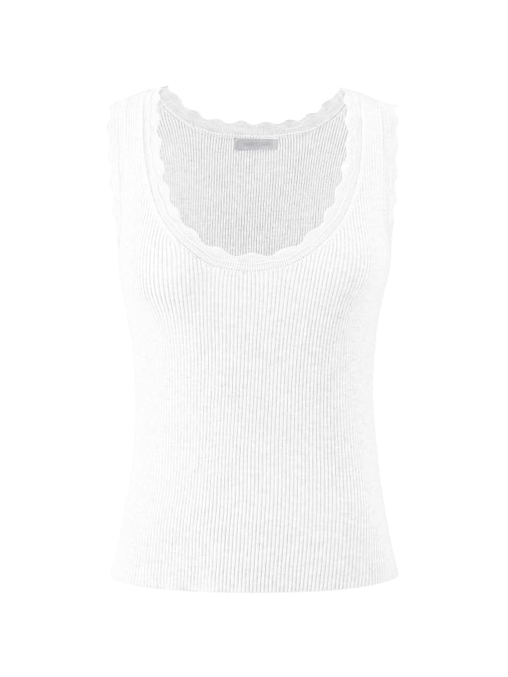 SASSYCLASSY Tank Top mit Bogenkante in Weiß günstig kaufen
