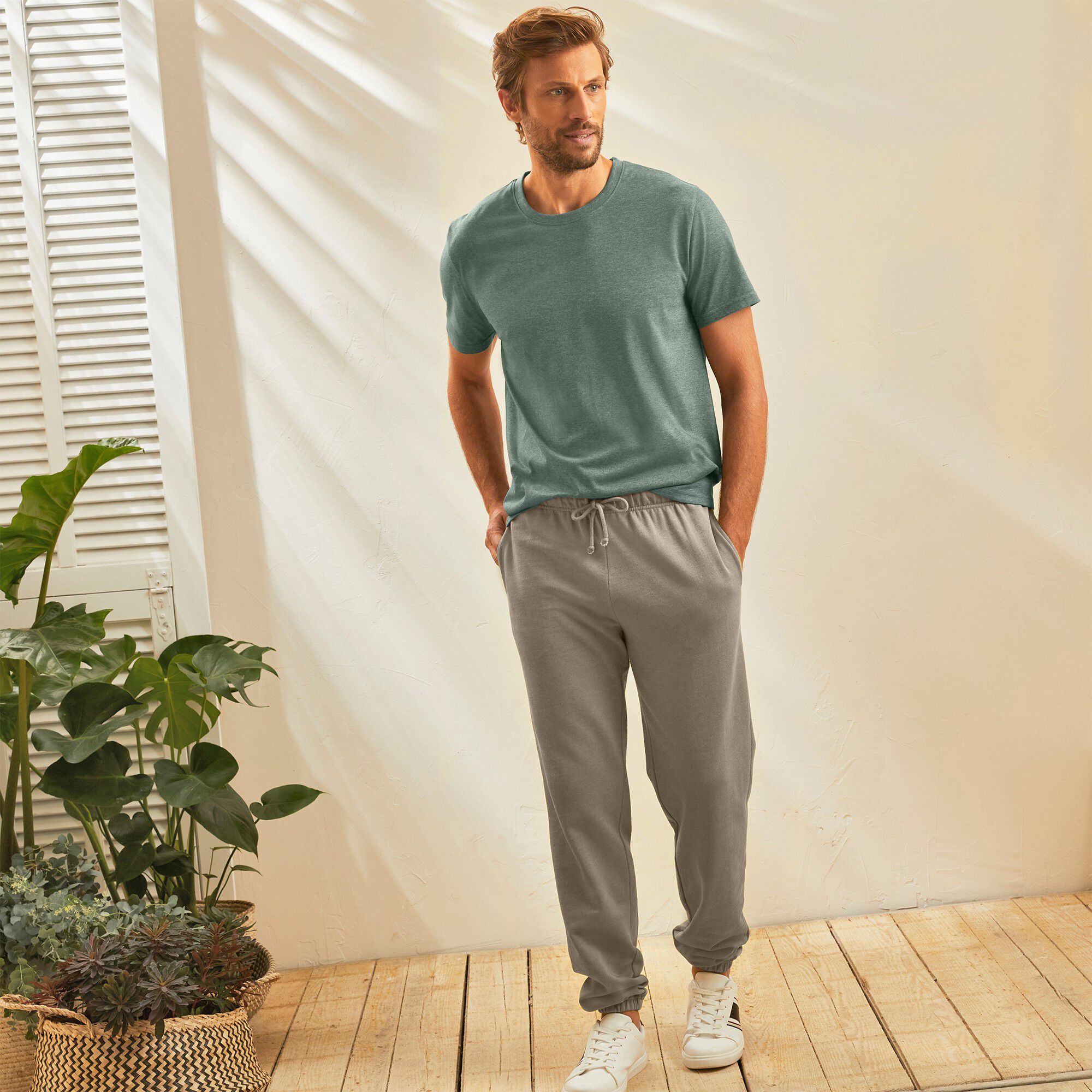 Pantalon jogging molleton bas élastiqué