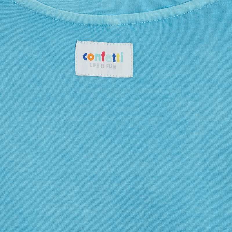 T-shirt bleu CONFETTI pigments naturels mixte