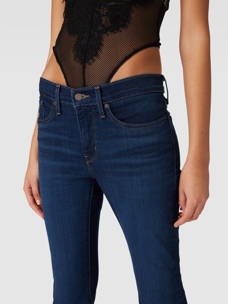Bootcut Jeans in unifarbenem Design Modell '315™' in marineblau