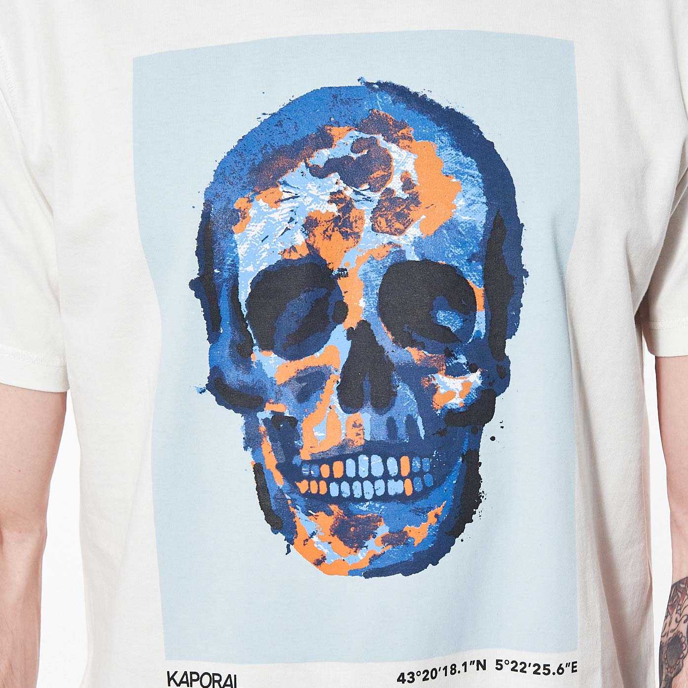 BILKI  T-shirt blanc tête de mort Homme