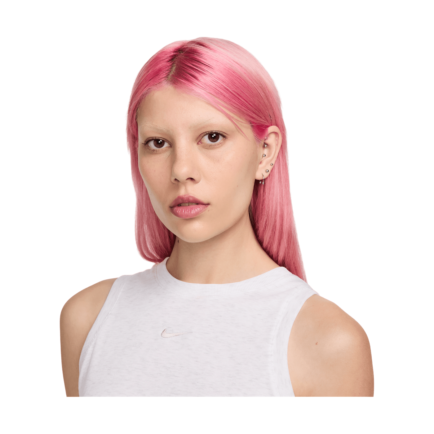 Nike Essential Rib Crop Tanktop Damen Grau F051