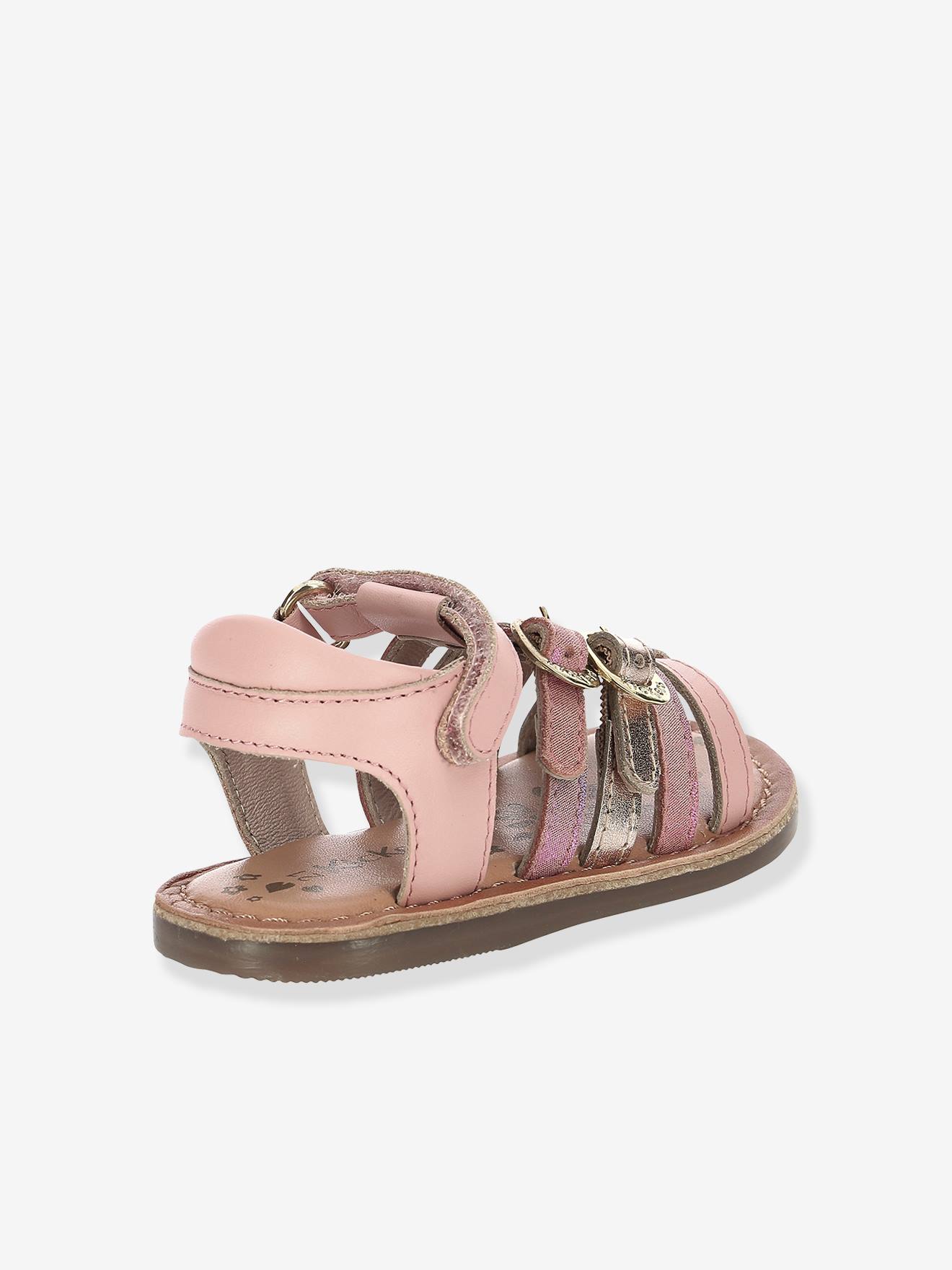 Sandales cuir fille Diveta KICKERS® rose clair rainbow