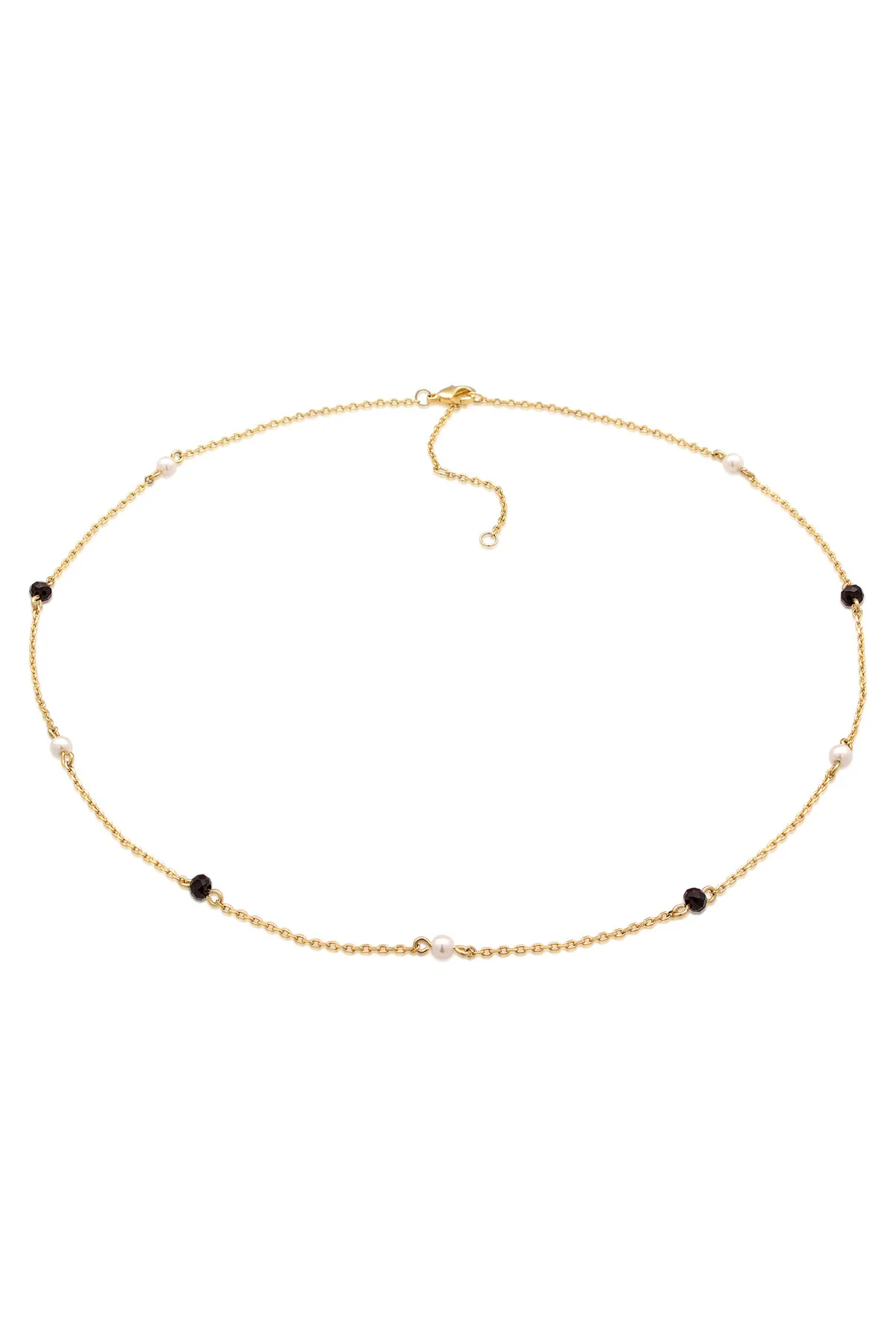 ELLI  Halskette Kristalle Perlen Zart Elegant Farbe Gold für Damen