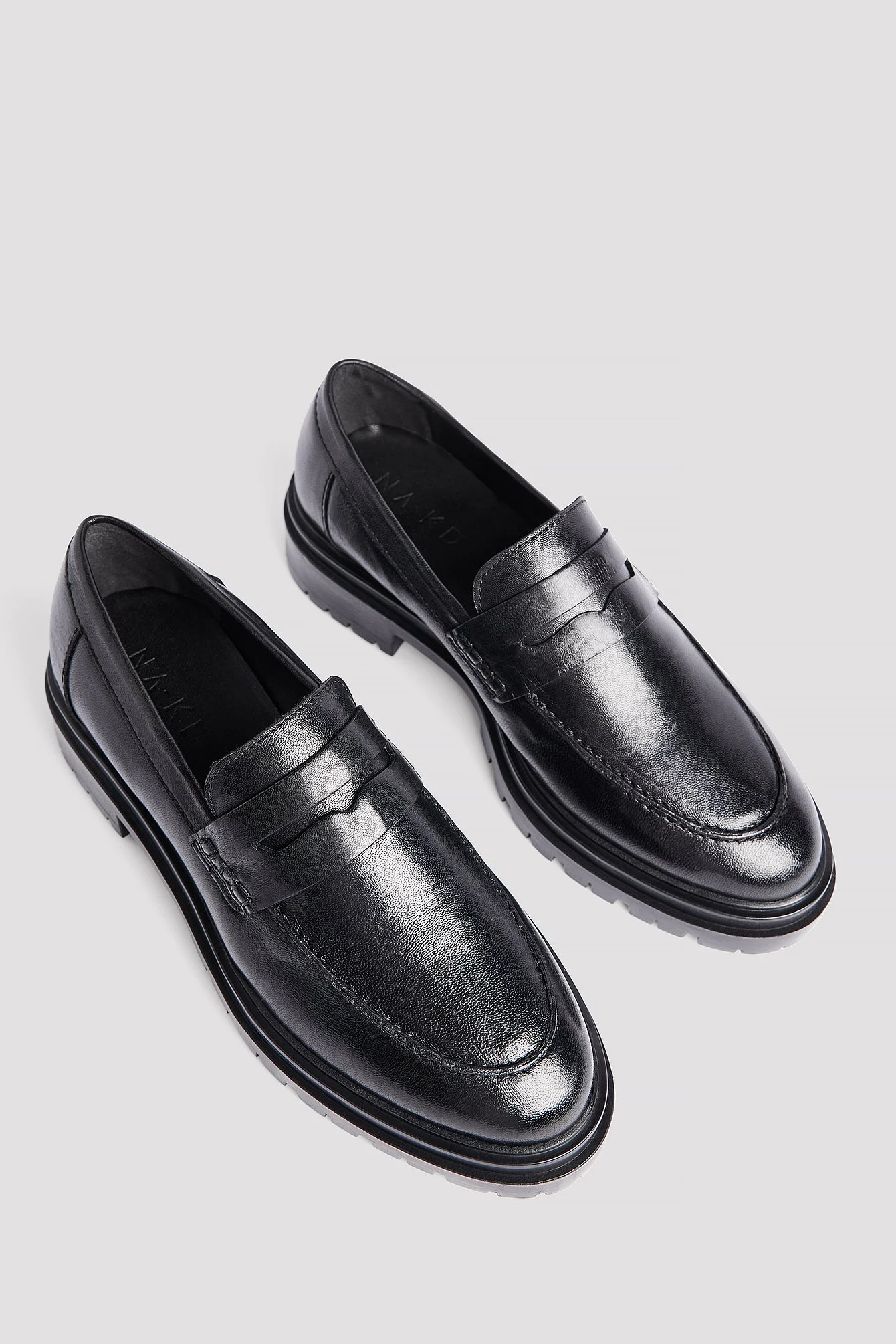 Leder-Loafers mit abgerundeter Zehe