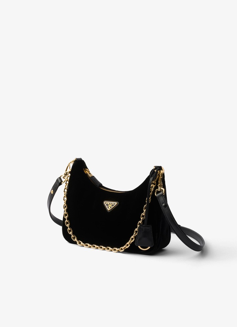 Prada Re-Edition velvet shoulder bag with leather details