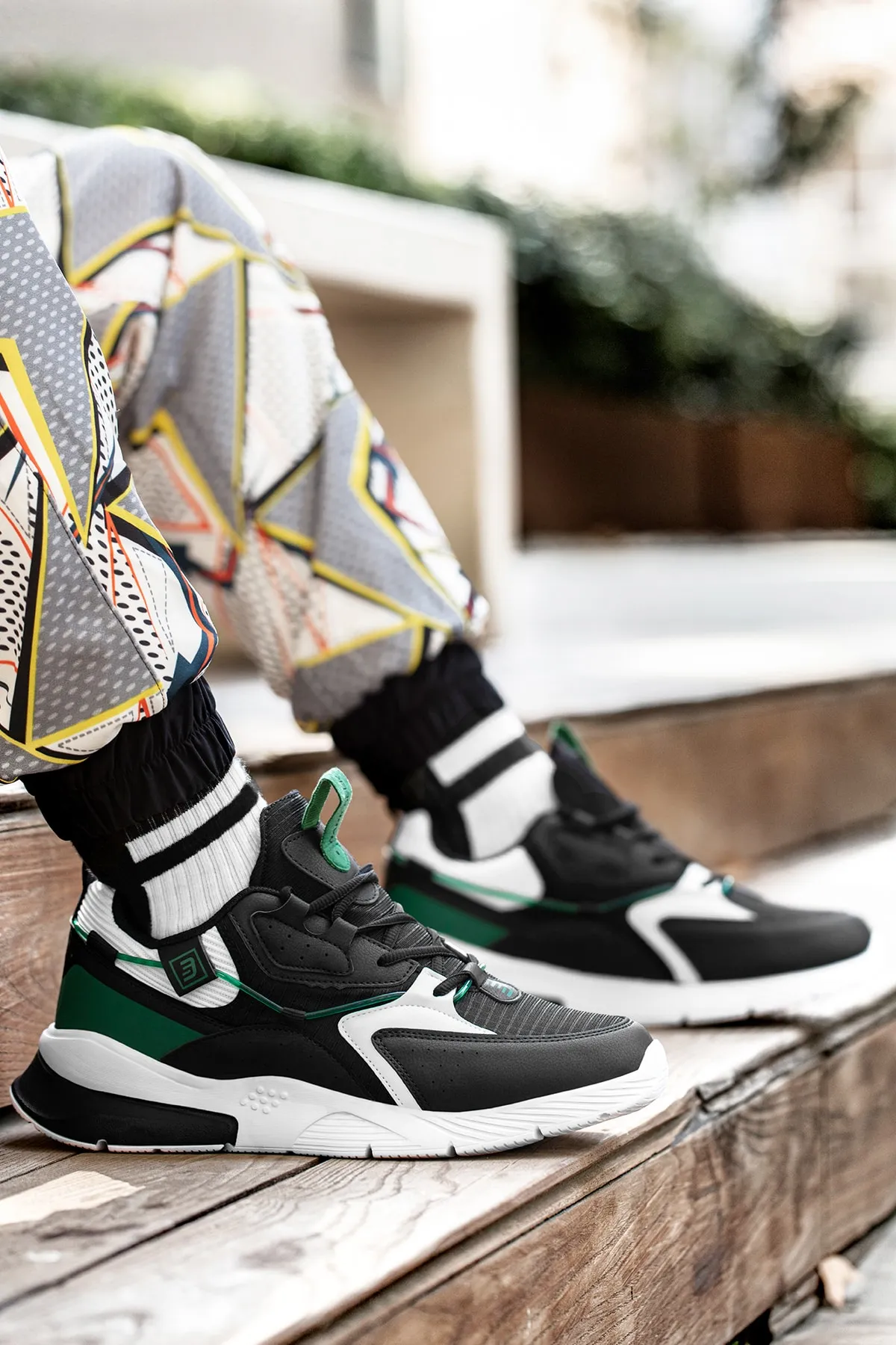 DARK SEER  Schwarz-weiß-grüner Unisex-Sneaker