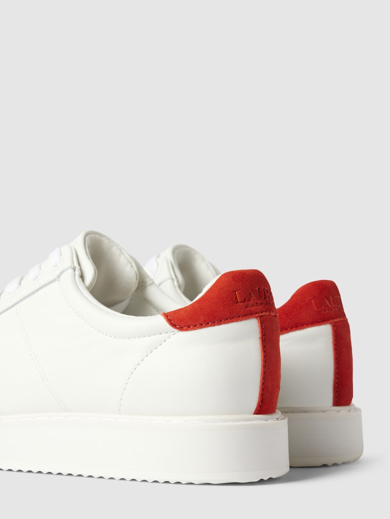 Sneaker aus Leder mit Logo-Stitching Modell 'ANGELINE' in weiß