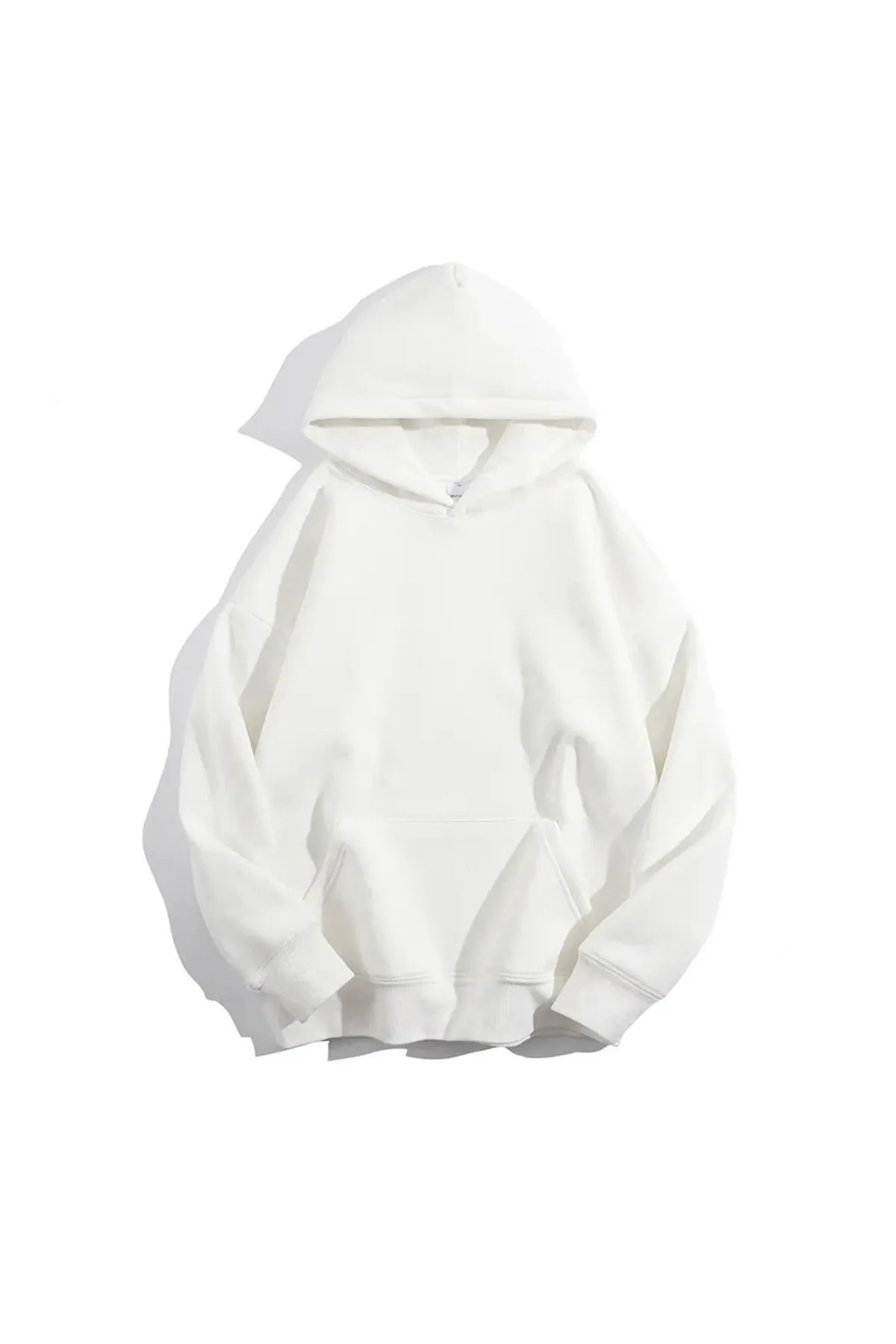 Know  Weißes, schlichtes, übergroßes Kapuzen-Sweatshirt für Damen