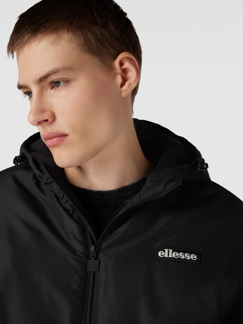 Jacke mit Label-Patch Modell 'PACCIORETTI' in schwarz