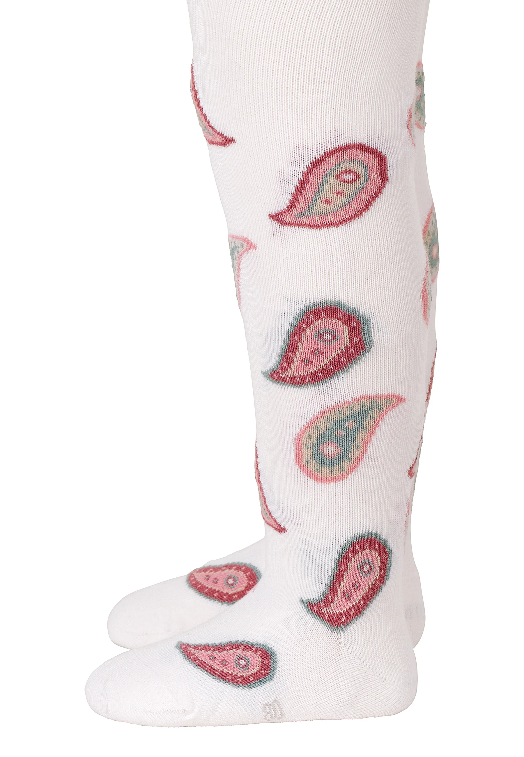 Strumpfhose Sommer mit Paisley-Motiv in ecru