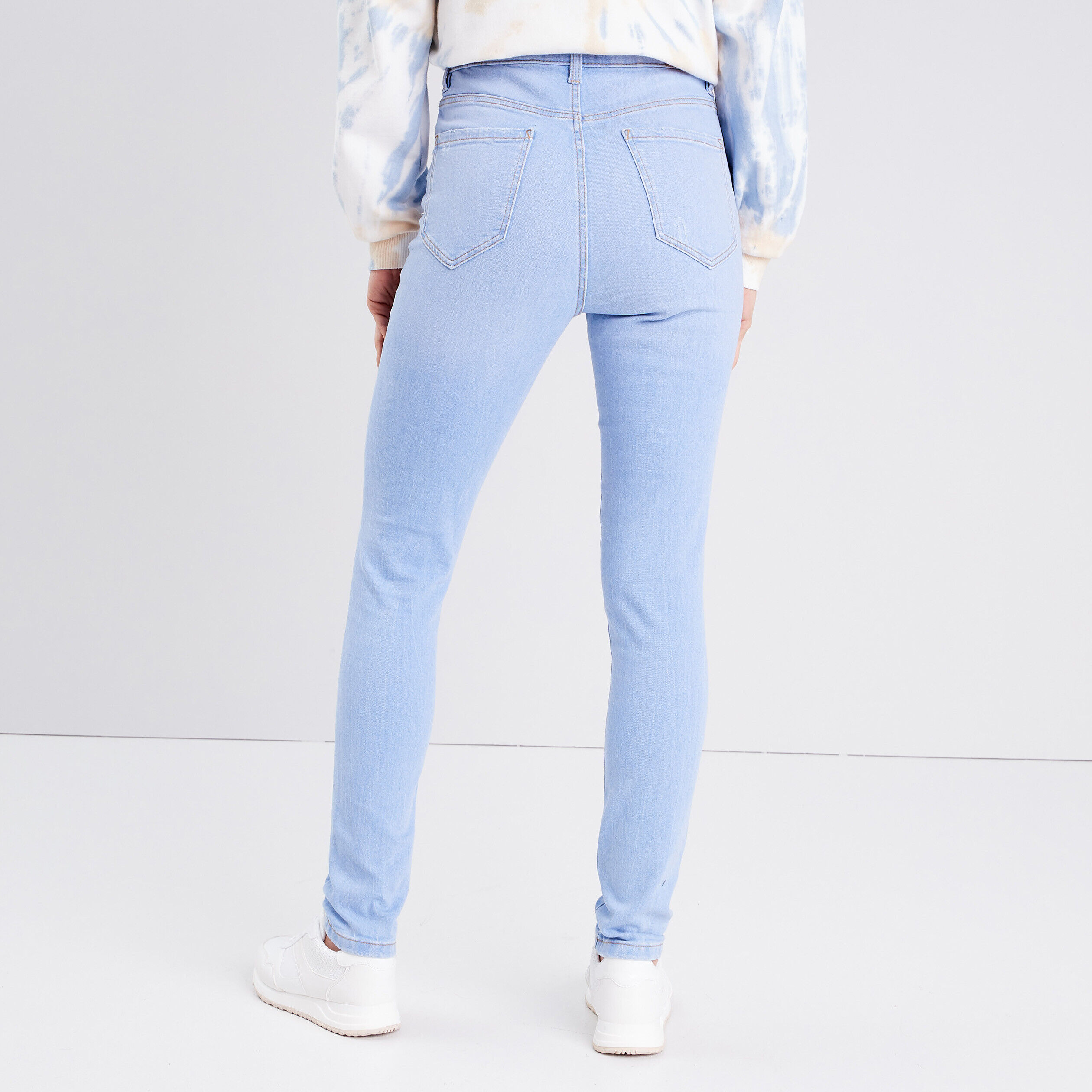 Jeans skinny taille haute denim baby bleu femme | Cache Cache