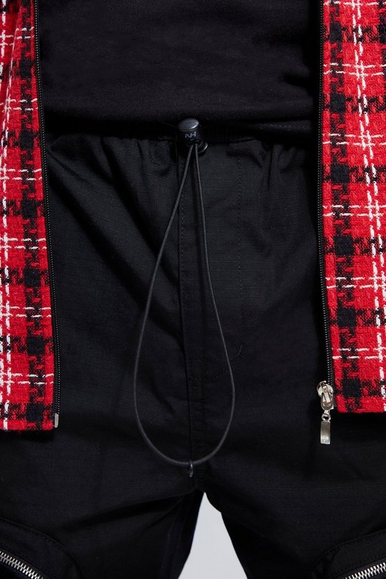 Slim-Fit Cargohos mit 3D-Reißverschluss