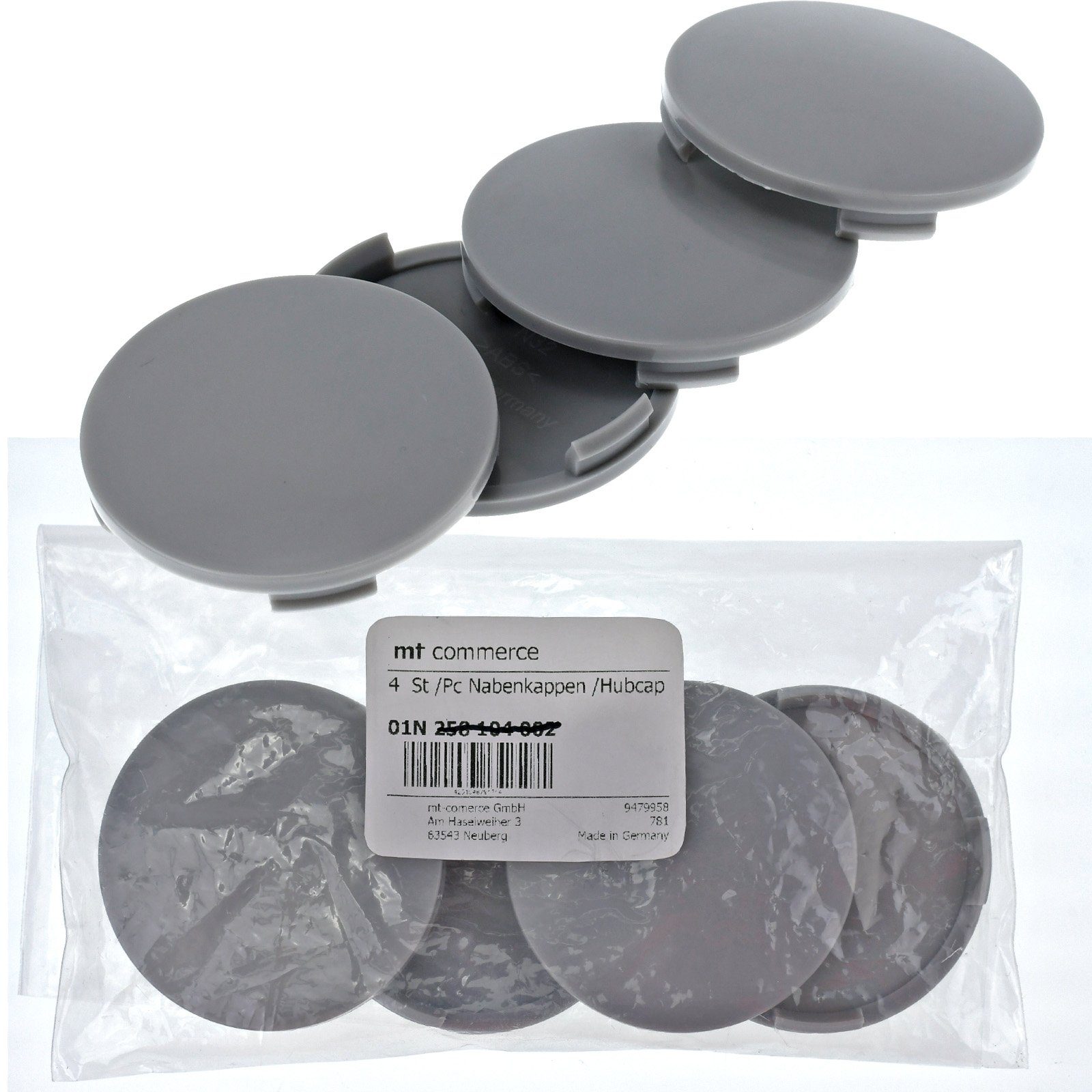 RKC Radkappe 4X 64mm Nabenkappen Kappen Grau Gewölbt für Alutec Rial Anzio