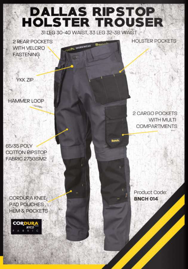 Bench Workwear Dallas Herren Arbeitshose BNCH 014-Grey/Black