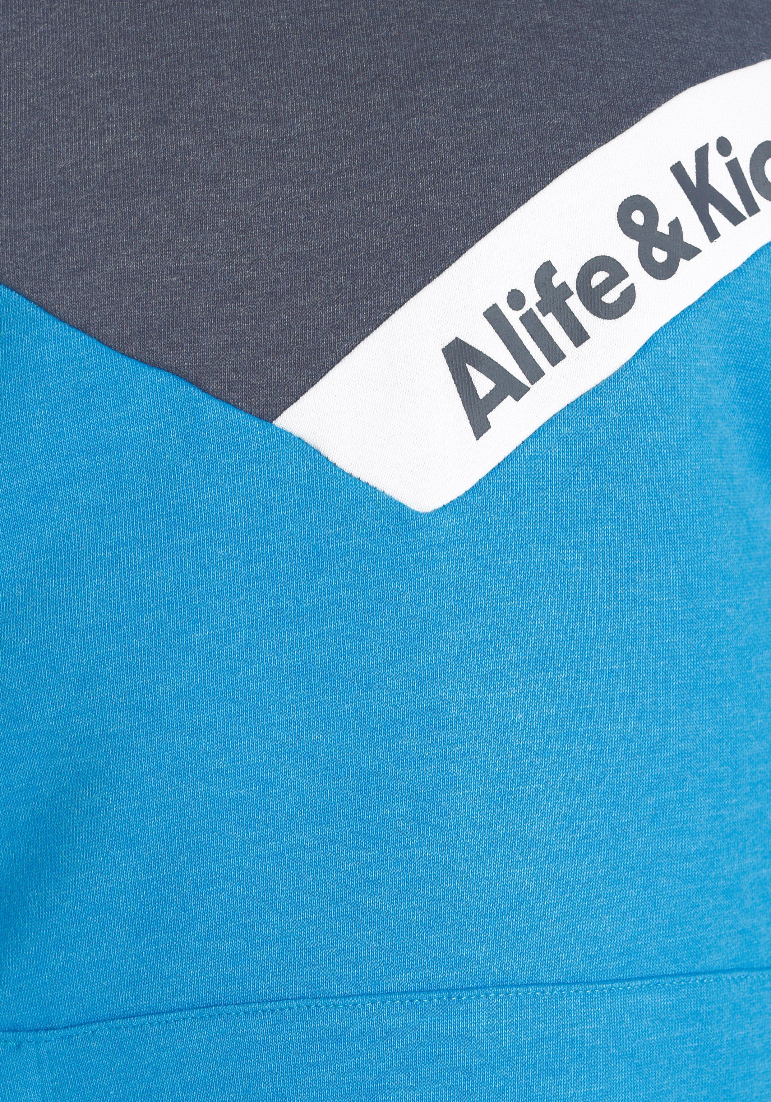 Alife & Kickin Kapuzensweatshirt Colorblocking in melierter Qualität