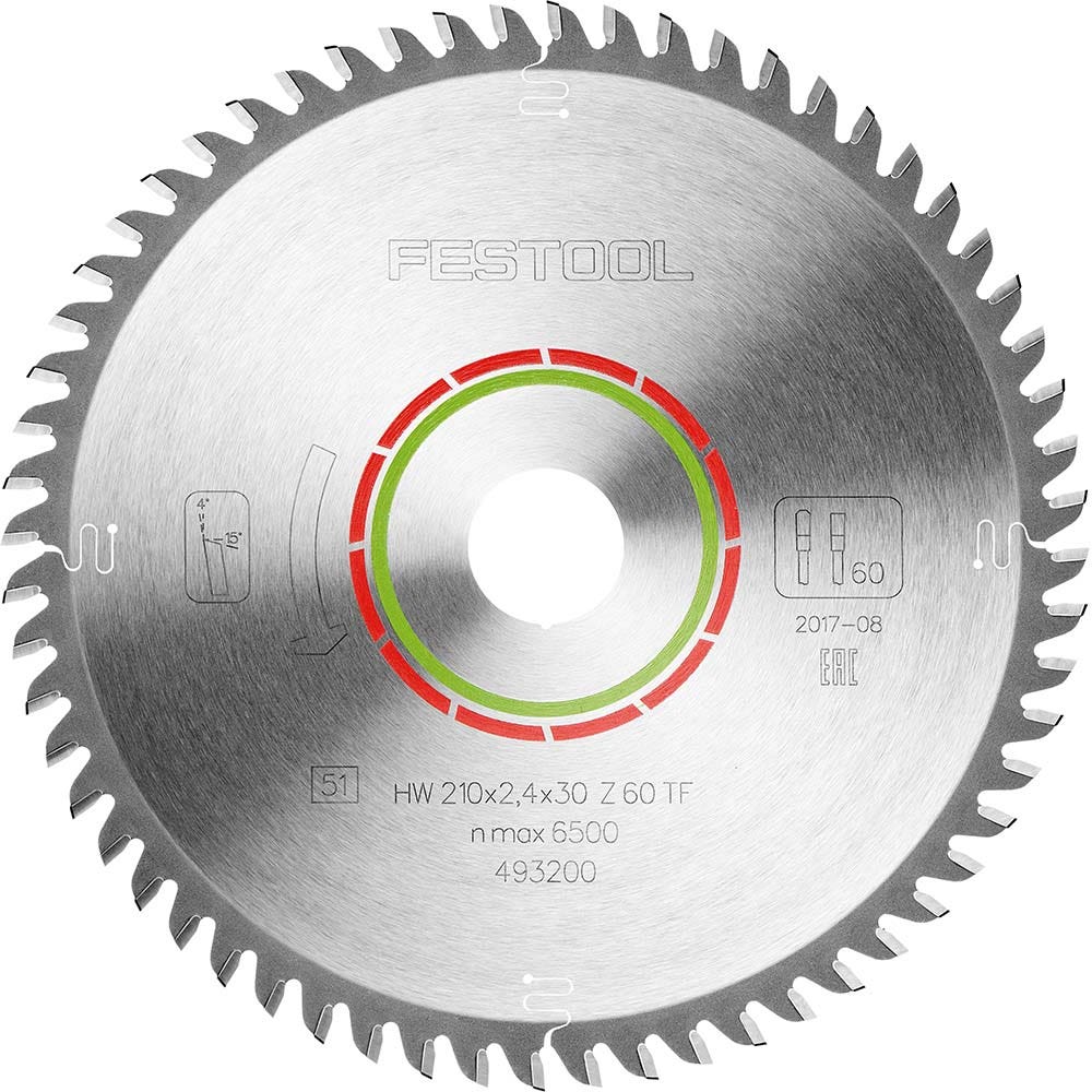 FESTOOL 210mm 60T TCT Circular Saw Blade for Laminate Flooring Cutting