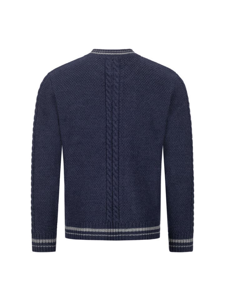 Nübler Trachtenstrickjacke Langarm Henry in Blau günstig kaufen