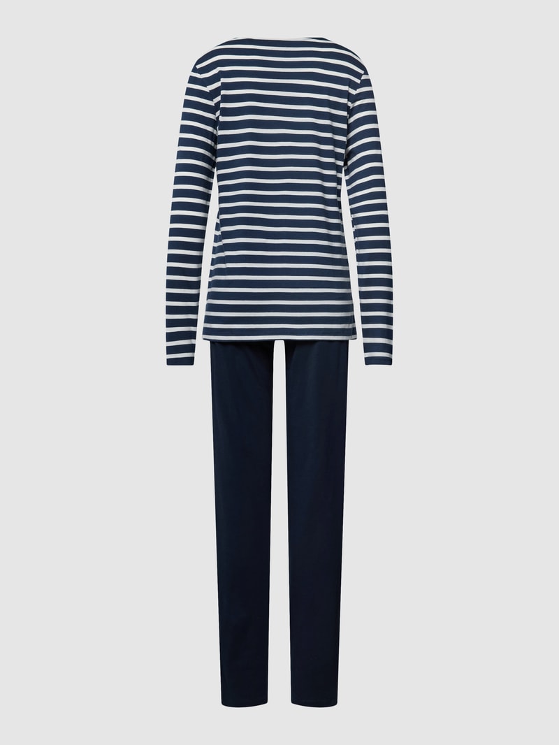 Pyjama mit V-Ausschnitt in marineblau
