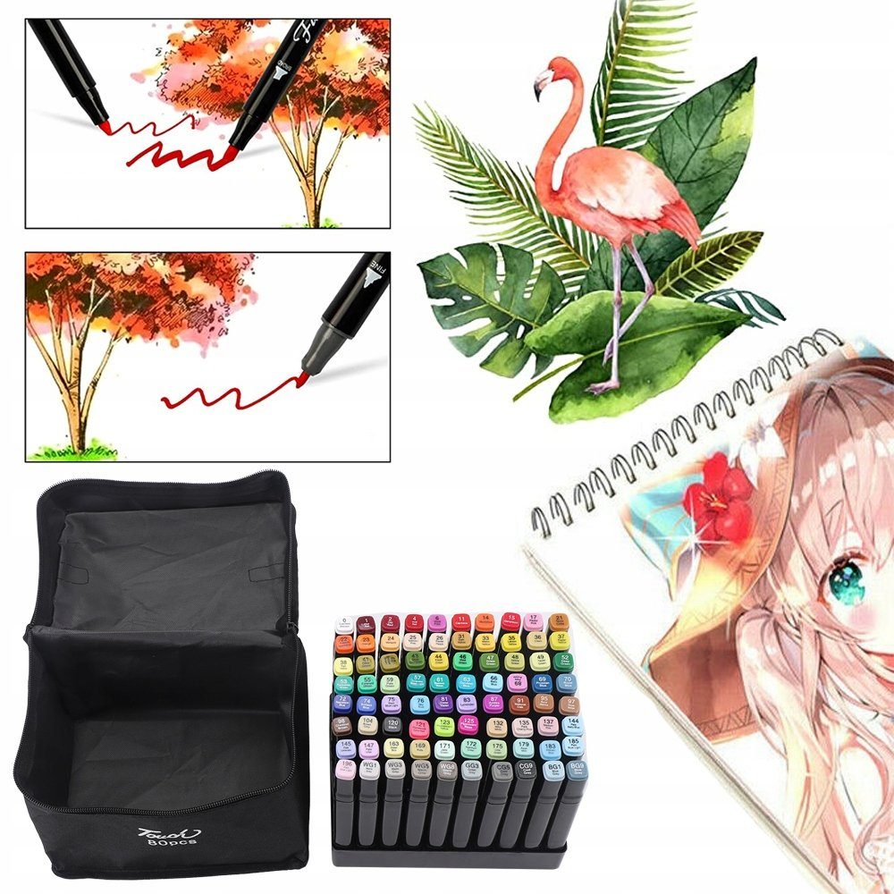 AKKEE Permanentmarker Permanent Marker Filzstifte Copic Marker Lackmarker Stifte, (Set, 80-tlg)