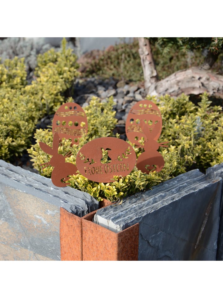 UNUS 5er Set Gartenstecker Rost Ostern in Braun günstig kaufen onesize
