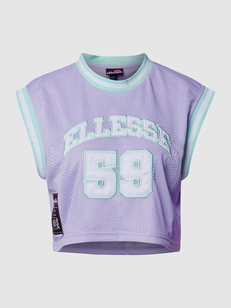 Crop Top aus Mesh in flieder