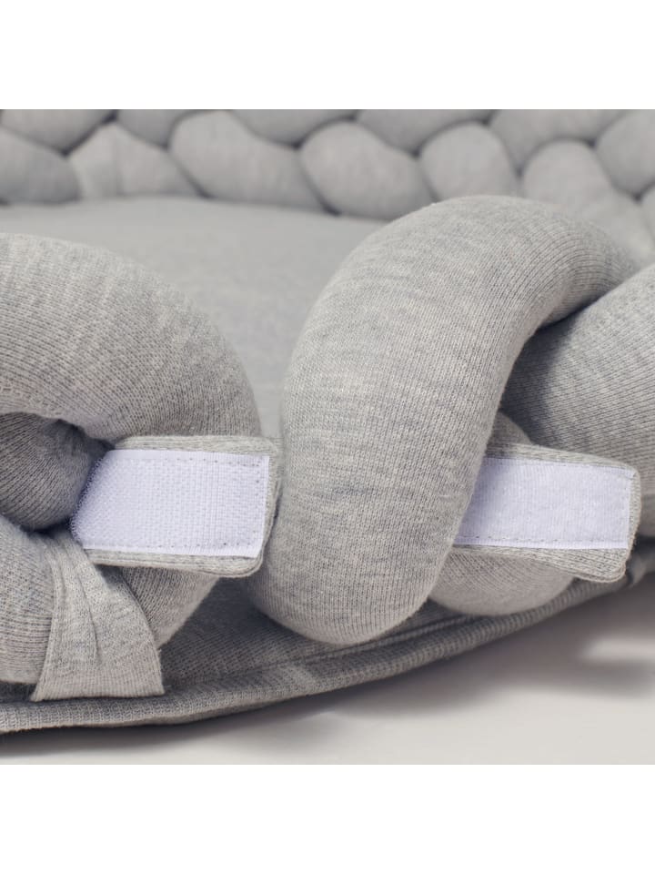 nordic coast company  Baby Nest geflochten Grau günstig kaufen onesize