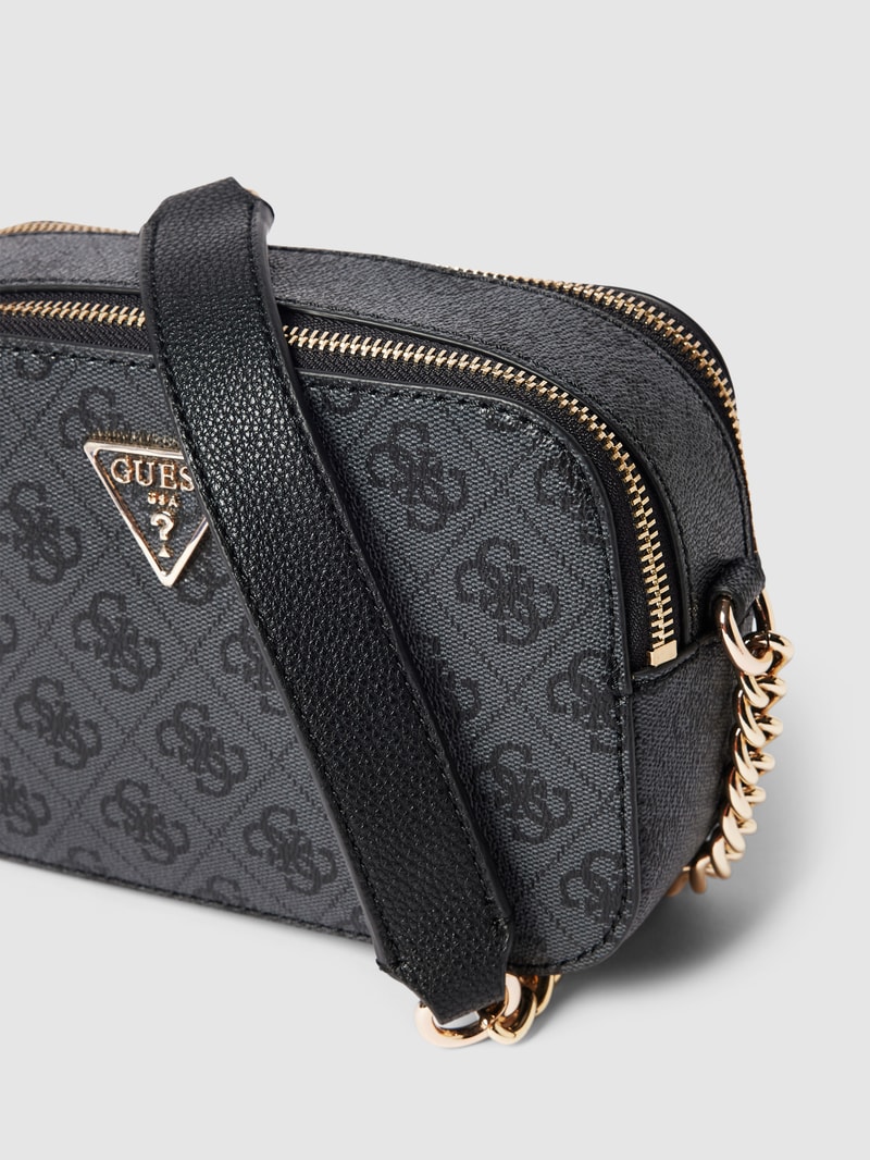 Camera Bag mit Label-Applikation Modell 'NOELLE' in anthrazit