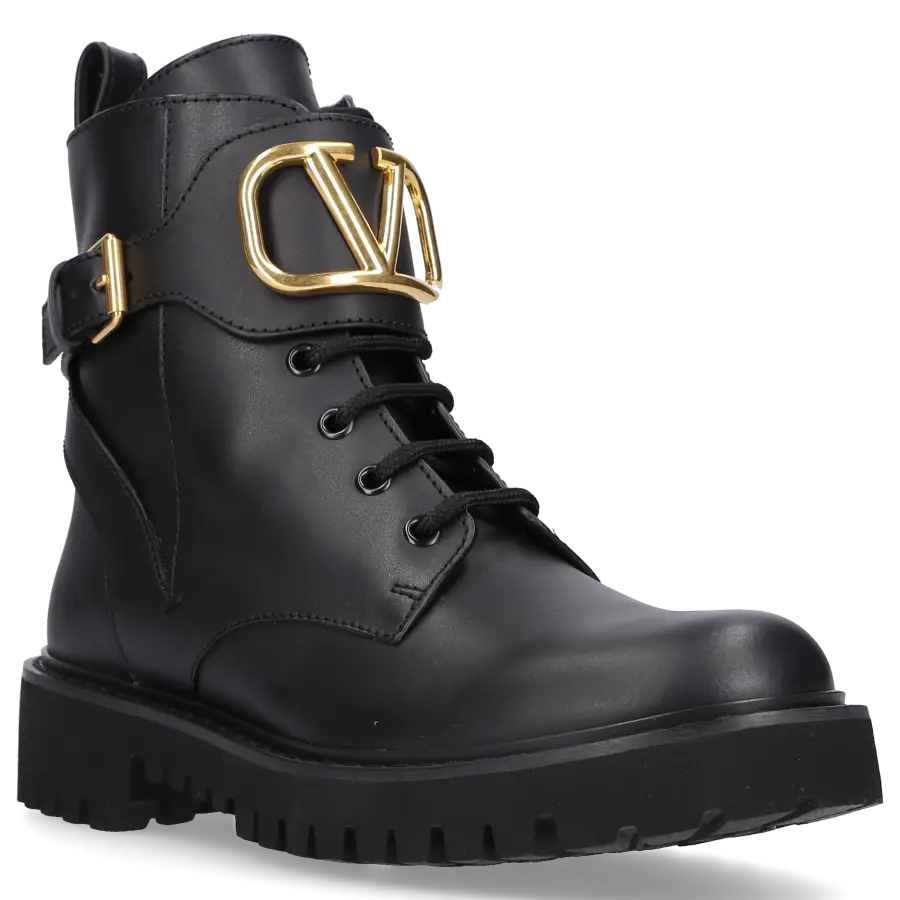 Valentino Garavani - Stiefeletten COMBAT BOOT Kalbsleder - schwarz