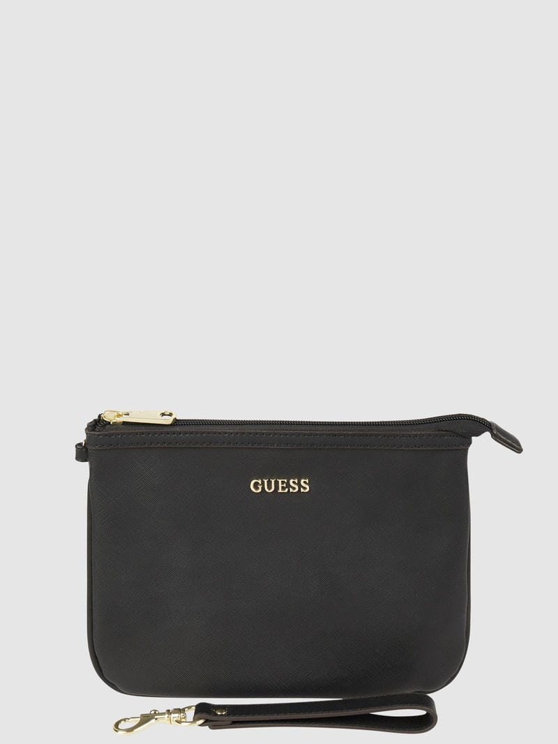 Kosmetiktasche mit herausnehmbarem Spiegel in schwarz