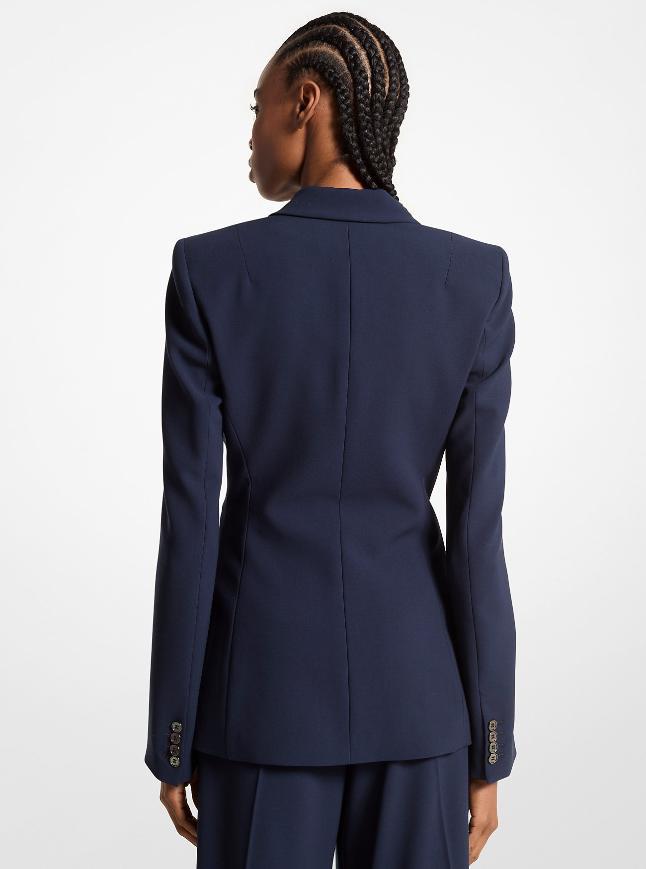 Georgina Wool Serge Double Breasted Blazer - MIDNIGHT