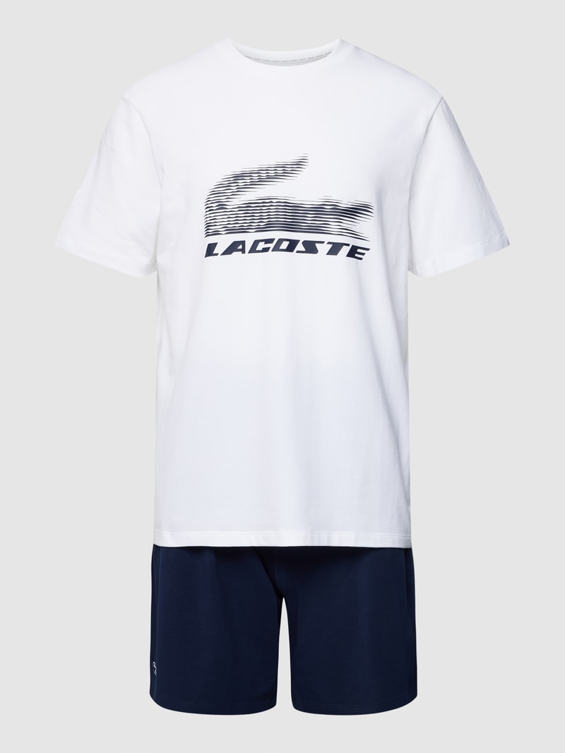 Pyjama mit Label-Print in weiß