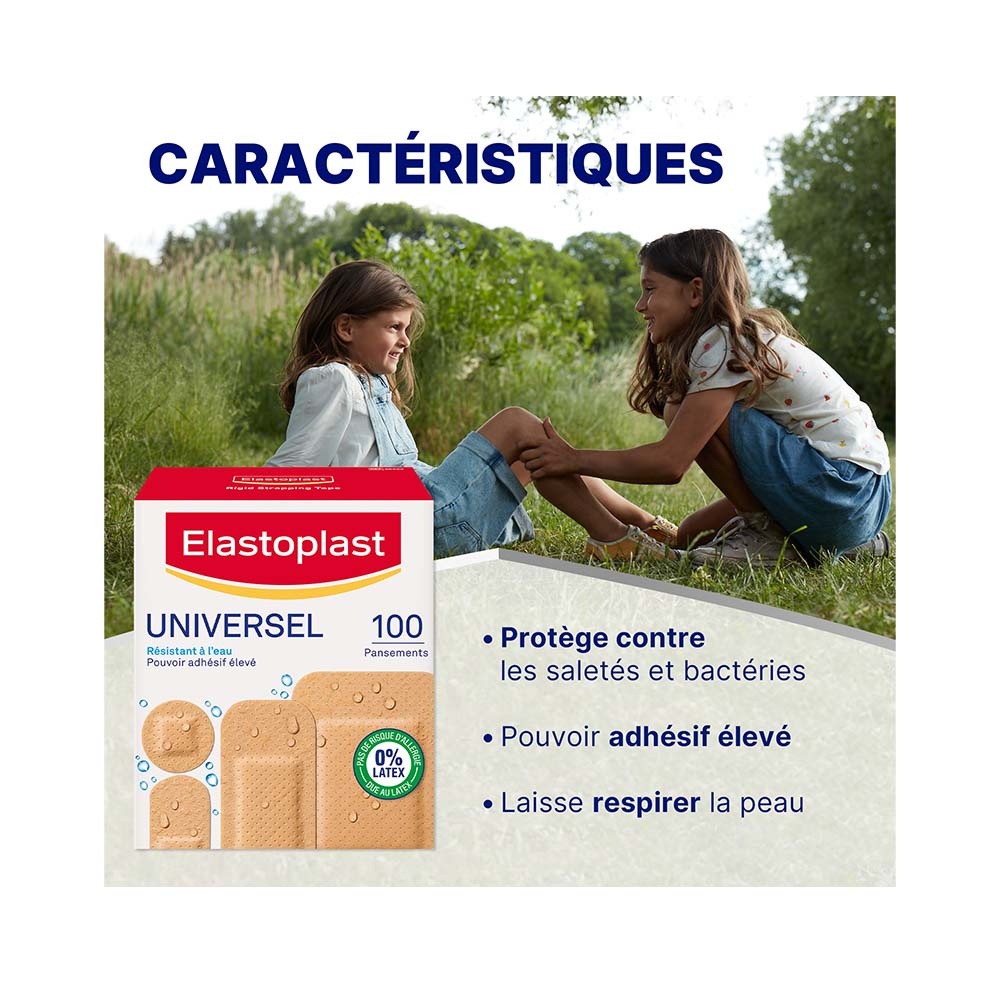 elastoplast Elastoplast Universel Plastique - 100 Pansements - 4 formats Pansements
