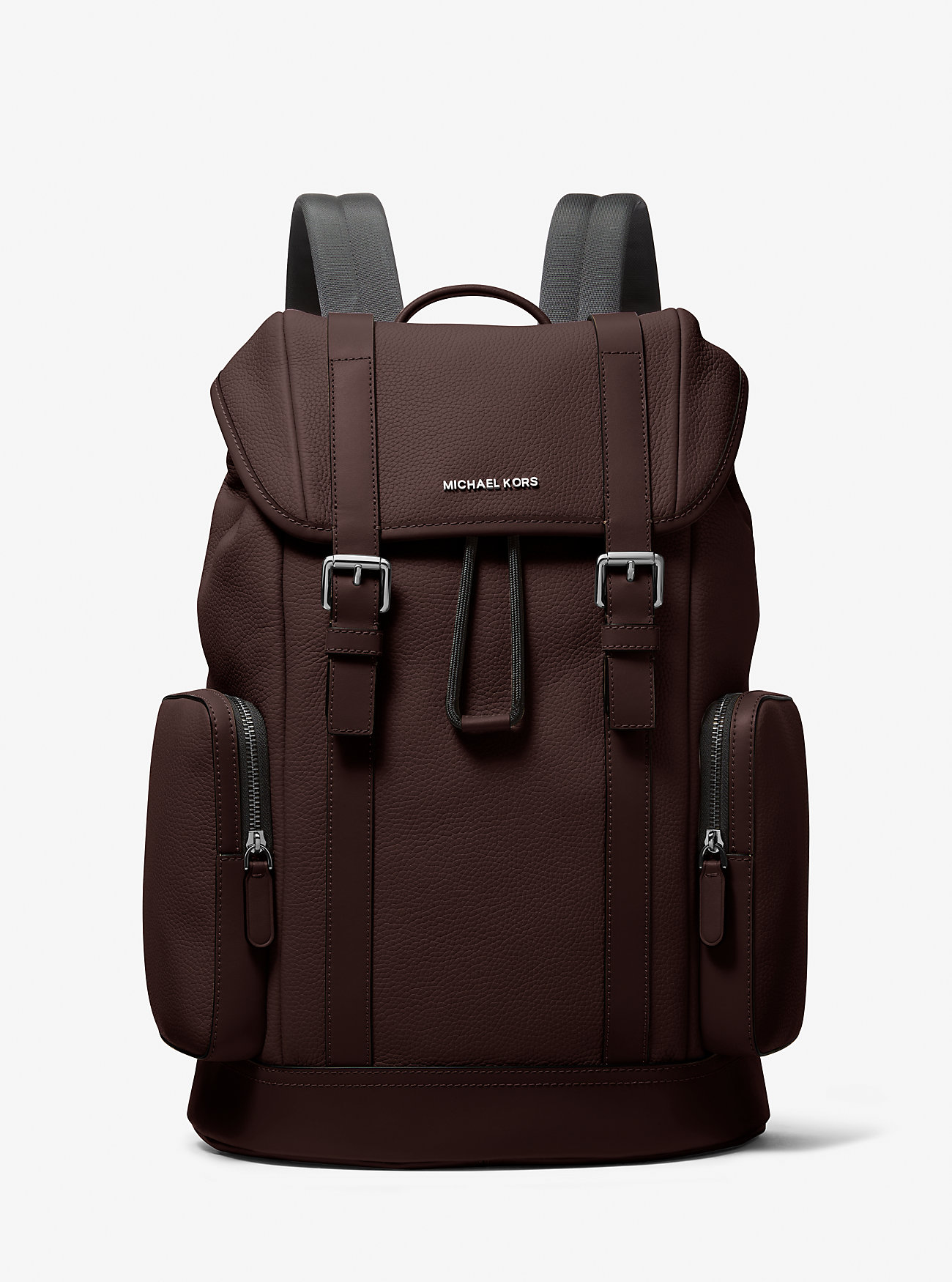 Hudson Pebbled Leather Backpack - SJOKOLADE