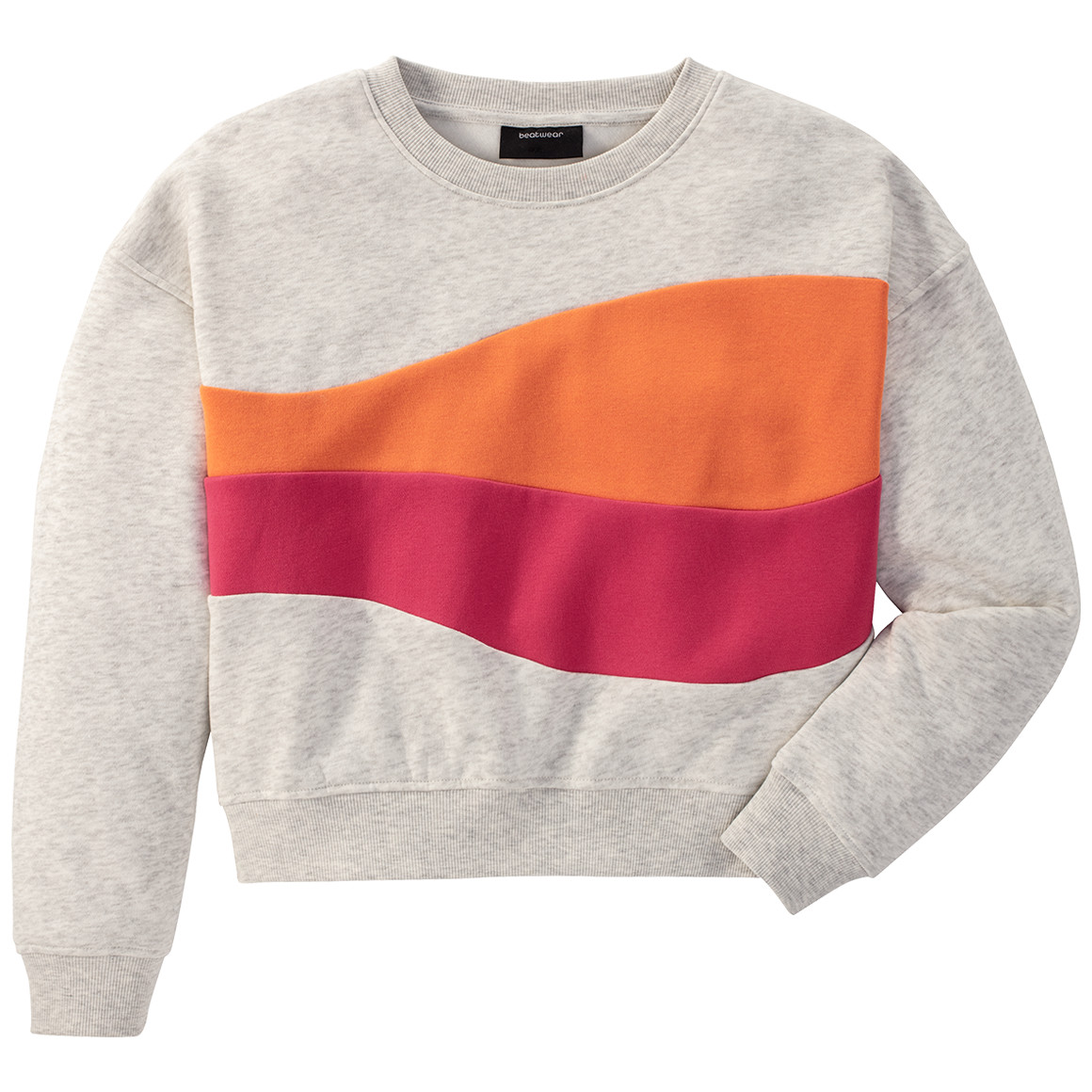 Mädchen Sweatshirt mit bunten Flächenteiler