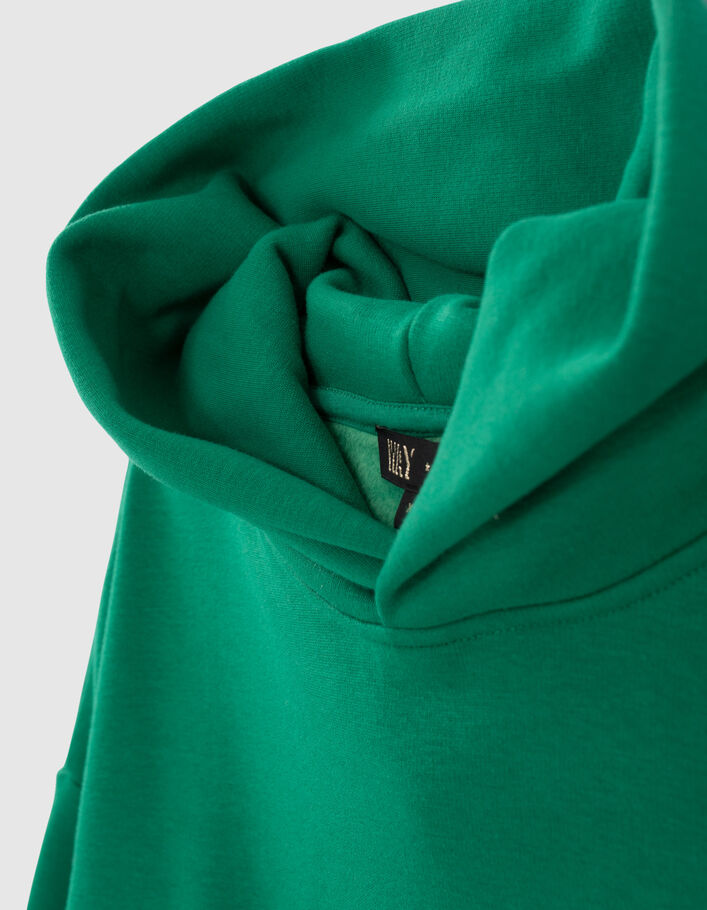 Sweat vert cropped flocage dos fille