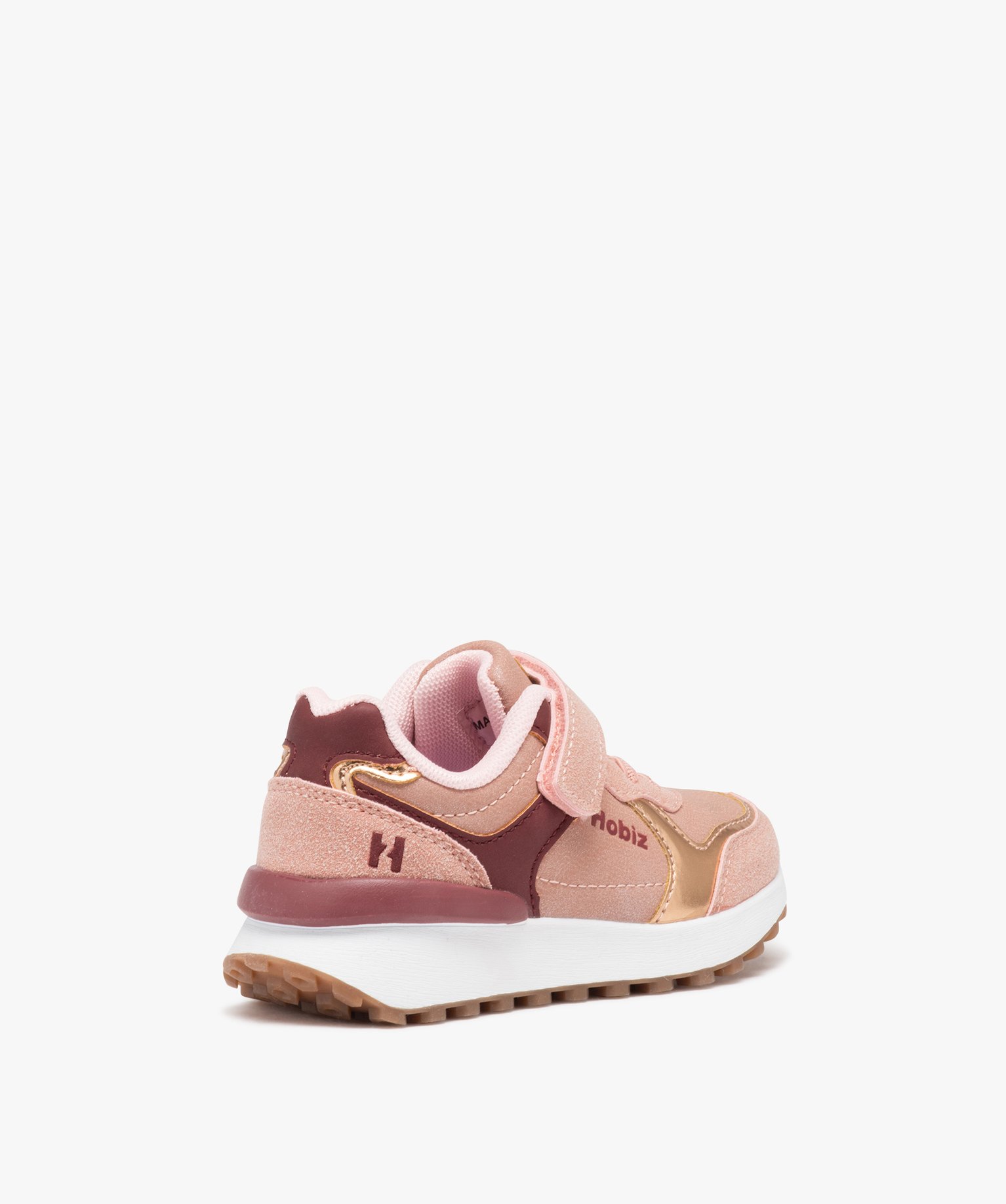 Baskets fille unies style running à scratch - Hobiz rose | GEMO