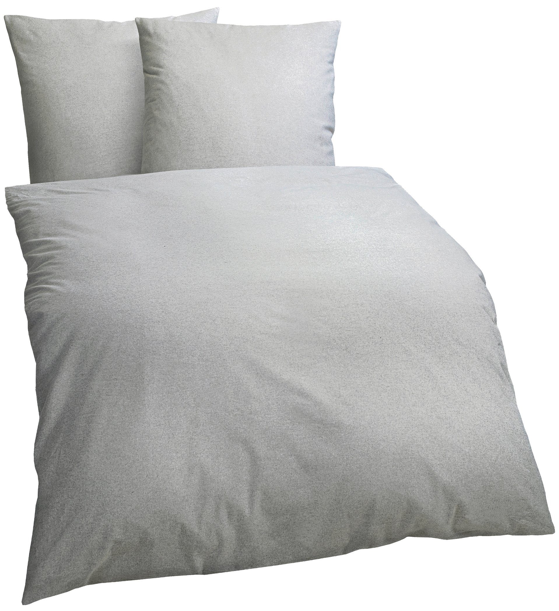 Bettwäsche Biber Bettwäsche Warm Winterbettwäsche Flanell Bettbezug KUSCHEL SOFT, Carpe Sonno, Biber, 2 teilig, Biber Bettwäsche 135x200 Grau Melange - MADE IN GERMANY