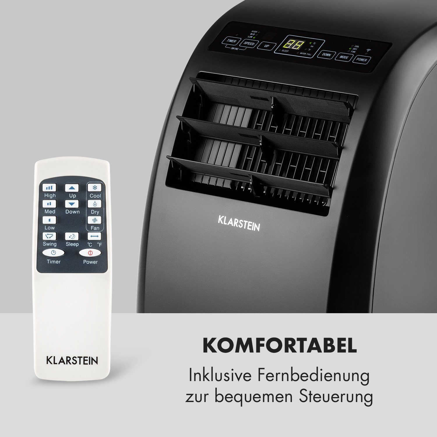 Klarstein Klimagerät Metrobreeze Rom Smart, Klimagerät mobil Air Conditioner Kühlgerät Luftkühler