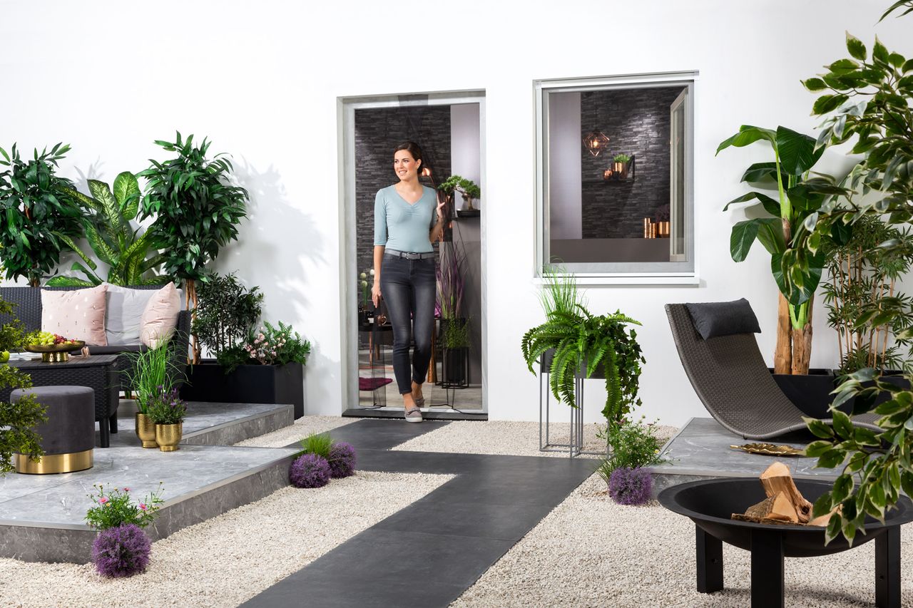 Hecht Fliegengitter für Tür 2x60x210 cm Schwarz