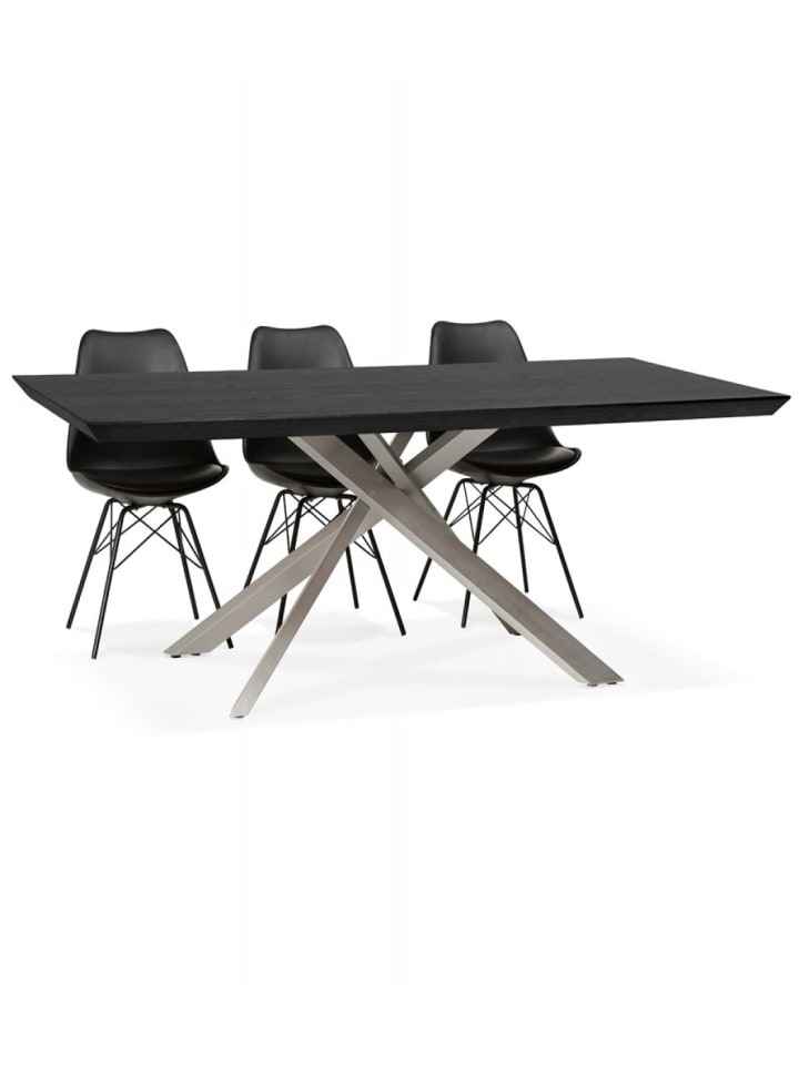 KADIMA DESIGN Esstisch aus Holz Metall Dunkelgrau | Urbaner Stil in Schwarz-Grau günstig kaufen onesize