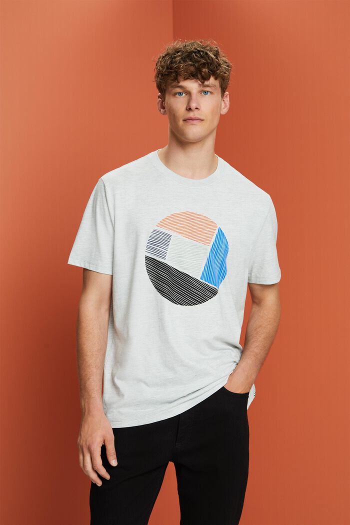 Bedrucktes Rundhals-T-Shirt aus Jersey