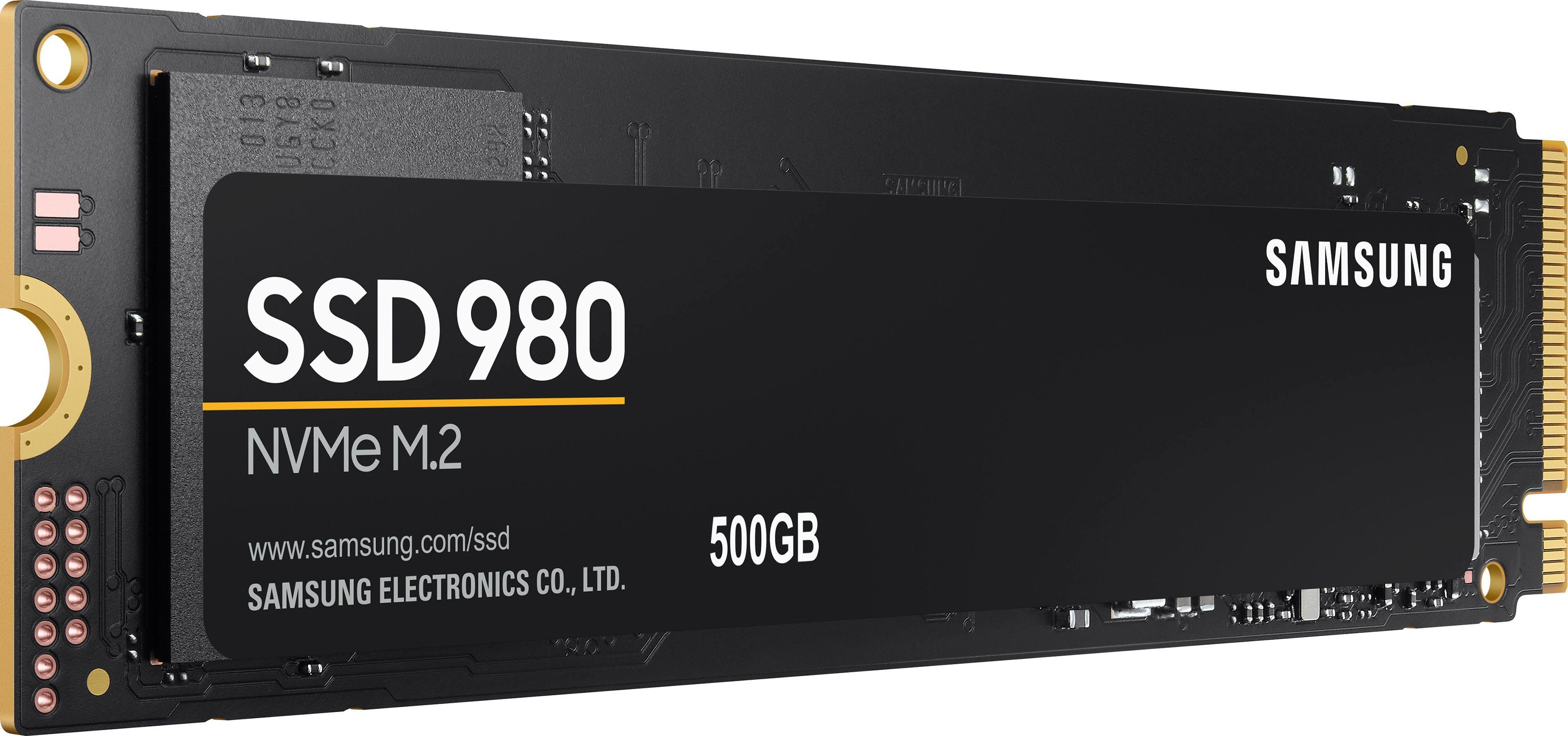 Samsung SSD 980 interne SSD (500 GB) 3100 MB/S Lesegeschwindigkeit, 2600 MB/S Schreibgeschwindigkeit, NVMe