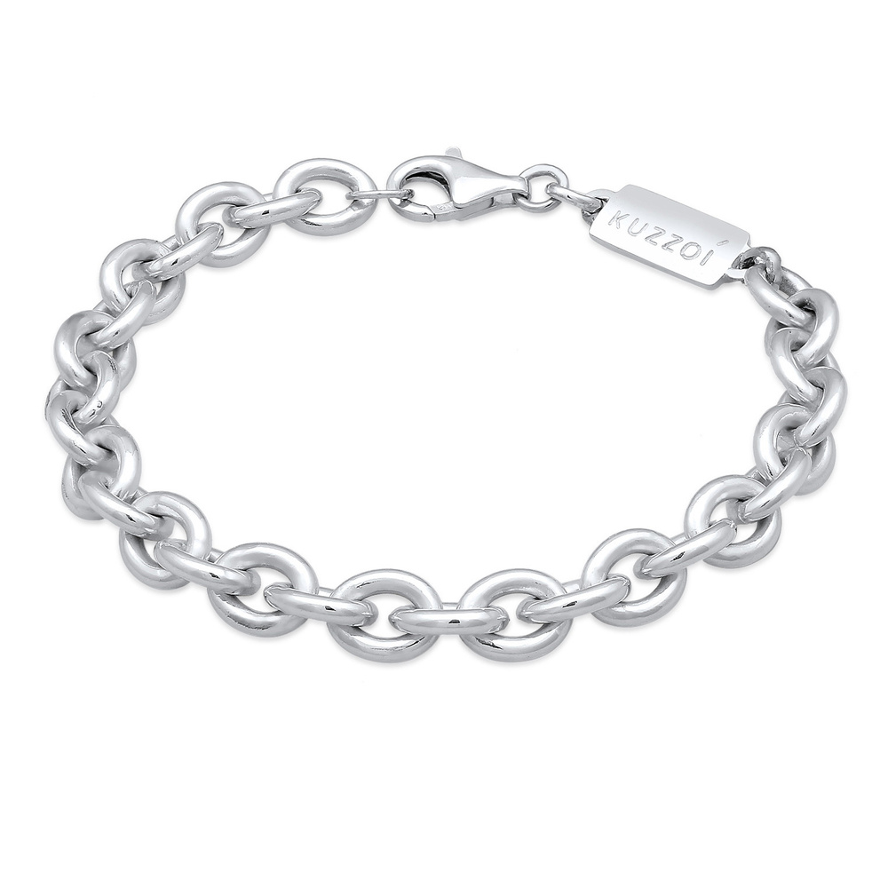 KUZZOI KUZZOI Bracelet Hommes Maillons grossiers Basique en argent sterling 925 Bracelet
